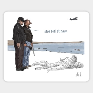 The Departed: She Fell Funny Sticker